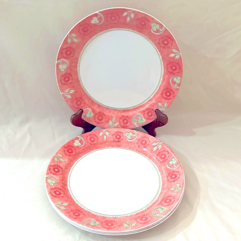 Set of 4 Discontinued Corelle Heirloom Bloom Coordinates Dinner Plate A1242